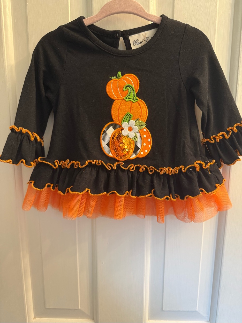 Rare Editions 3-6M Halloween Pumpkin Top & Leggings Set